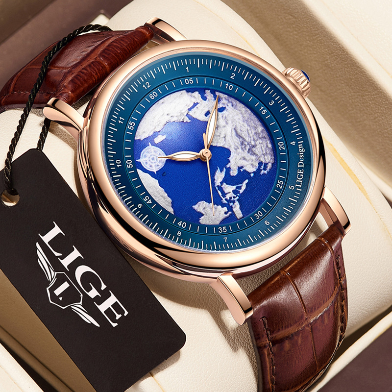 LIGE Trend fashionable quartz waterproof watch for men and women