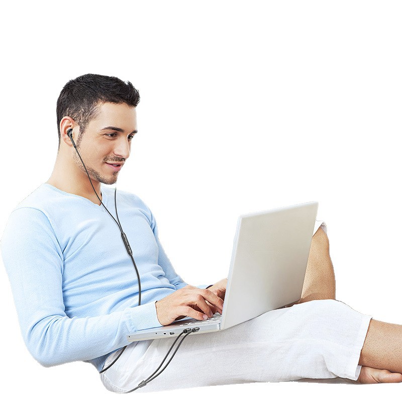 Lanston nuevo V6 doble enchufe de la computadora auricular de 2 m de largo cable con maitong estéreo de escritorio auriculares de la computadora