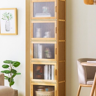 Bookshelf Rack Floor-Standing Bookcase Children's Simple Living Room Home Storage Cabinet Solid Wood Storage Cabinet Multi-Layer Bedroom