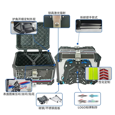 Aluminum Alloy Quick-Release Rear Trunk: Motorcycle trunk