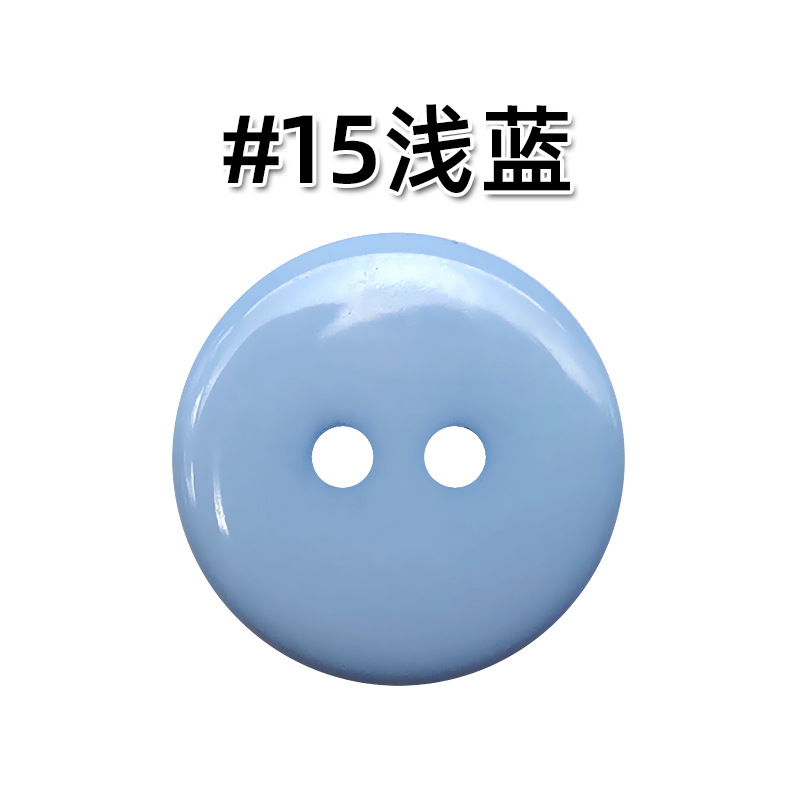 Resina de color de dos ojos Botón de pan suéter de cachemira de color caramelo botón de la camisa de los niños botón de la etiqueta engomada hecha a mano