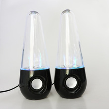 跨境创意时尚喷泉水舞音响 水柱七彩灯音乐喷水USB笔记本电脑通用