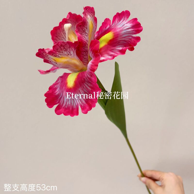 新款爱丽丝鸢尾花仿真花油画梵高色客厅摆设装饰假花插花婚礼配件|undefined