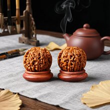 四座楼文玩核桃精品把玩盘玩官帽狮子头手把件桃核手玩麒麟纹古玩