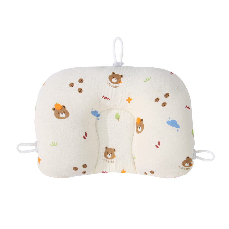 Almohada para bebés recién nacidos 0 a 6 meses corregir la cabeza para dormir 3 direcciones ajustar la cuerda de extracción suave transpirable