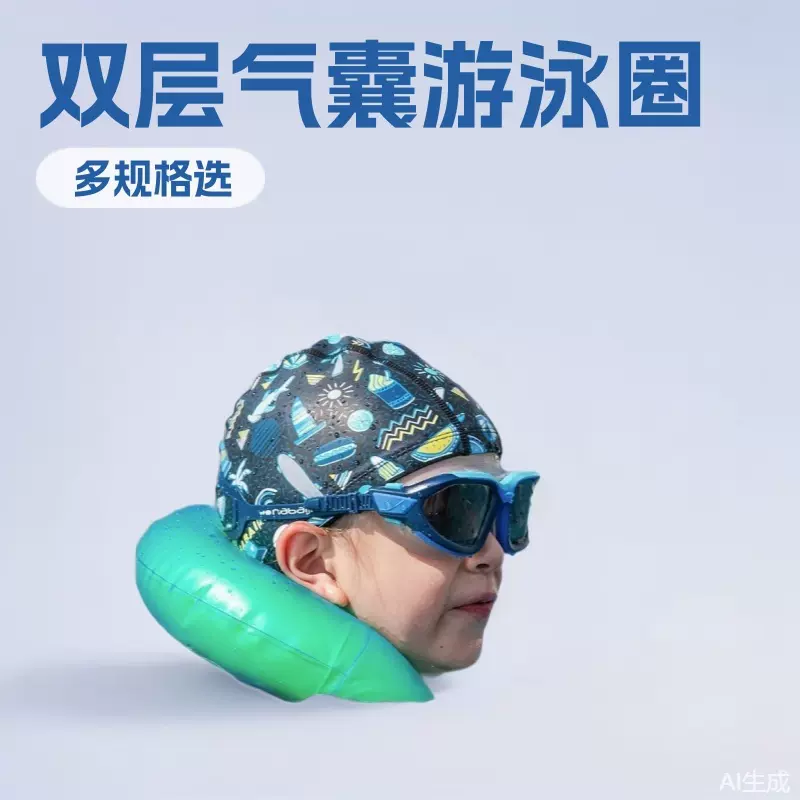 源头工厂甜甜圈双层气囊儿童学习游泳圈成人8字扭扭腋下脖圈项圈