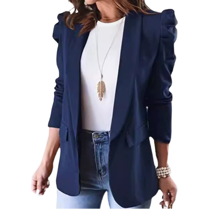 2023 Независимая станция желает Amazon нового весенне-осеннего нового однотонного костюма с лацканами с длинными рукавами маленькое пальто женская одежда