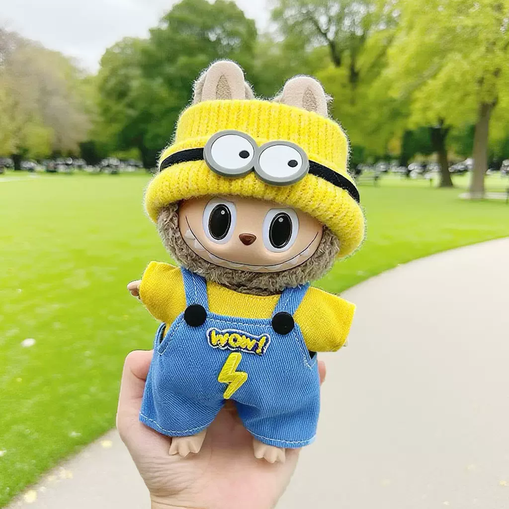 (仅衣服)适用17厘米labubu娃衣着替Labubu拉布布衣服换装服装毛绒