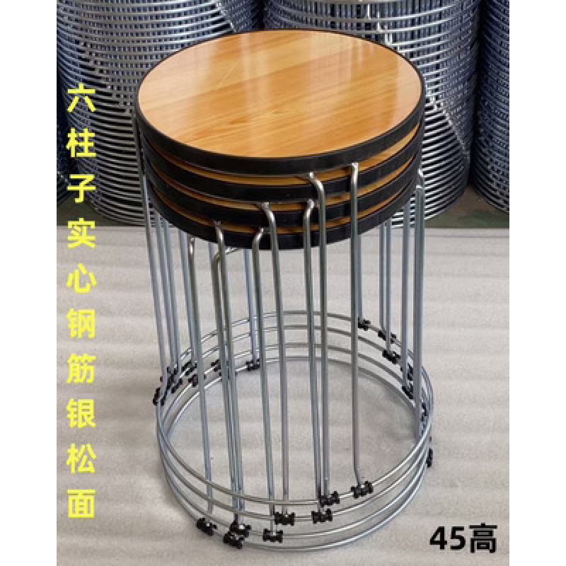 Taburetes redondos de madera sólida taburetes de acero inoxidable taburetes caseros apilables taburetes de hierro forjado dormitorio taburetes de comedor para adultos