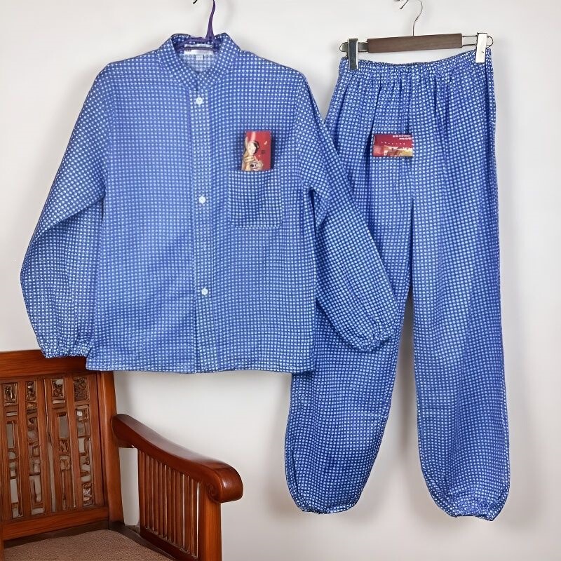 Men's long-sleeved cardigan set, loose-fitting loungewear and pajamas for middle-aged and elderly men, autumn and winter fleece pajamas Men's long-sleeved cardigan set, loose-fitting loungewear and pajamas for middle-aged and elderly men, autumn and winter fleece pajamas