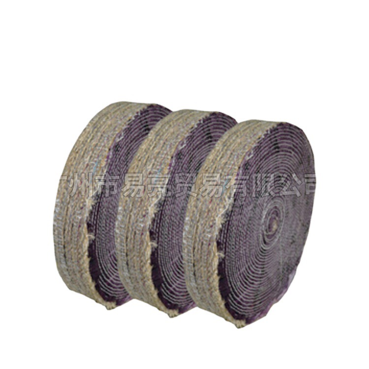 棉布麻铝制品不锈钢布麻轮电镀产品皮革材料12寸*10Mm麻轮抛光轮