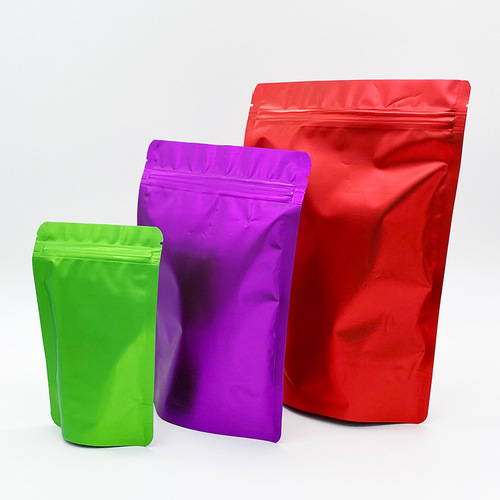 Manufacturer supplies matte color aluminum foil self-standing bags tea packaging bags cat food fish bait sealed bags food ziplock bags