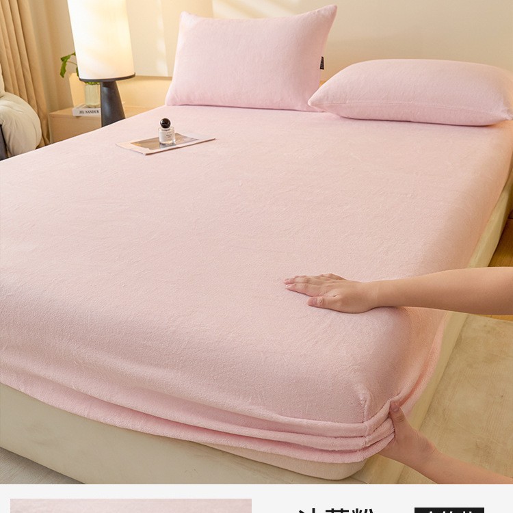 Leche cama de terciopelo 2026 nuevo invierno más terciopelo espeso brida de coral cama de terciopelo sábanas colchón cubierta protectora