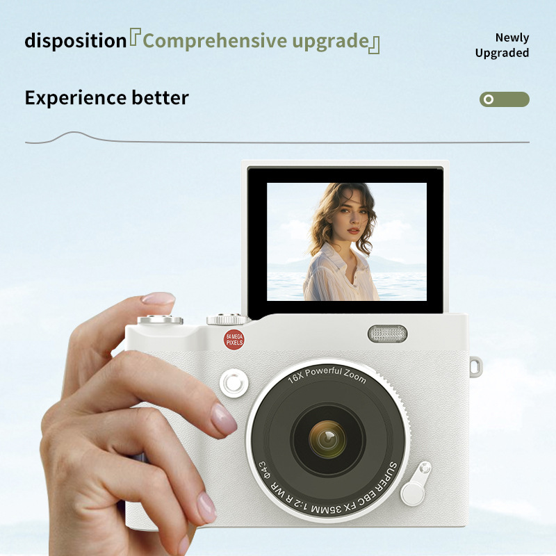 Cross-Border Popular Flip Screen Digital Camera Ccd Camera High-Definition Micro Slr Student Campus Retro Vlog Wholesale