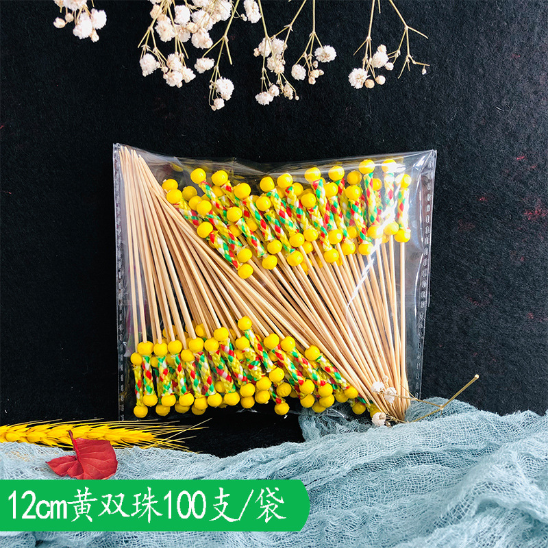 [Ventas directas de fábrica] Signo de frutas, tijeras, palos de bambú, cuentas desechables, Douyin, el mismo estilo, firma de caramelos confitados de celebridades de Internet