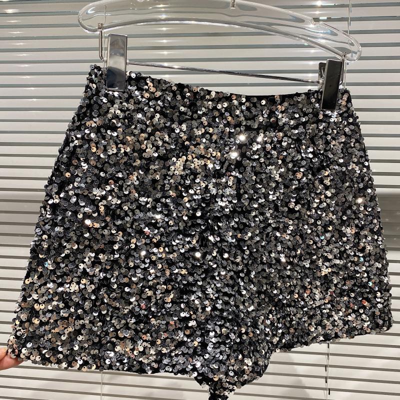 280g Weight Shorts Pants Length Polyester Fabric Type Low Waist Waist Line Casual Pants, Flared Pants Pants Type Micro-Elastic Elasticity Daily Occasion Regular Fit Fit Type Solid Color Pattern Spring, Autumn Season Women's Gender Sequins Design Streetwear Style Women's Daily Streetwear Solid Color Shorts Sequins Casual Pants Flared Pants 23