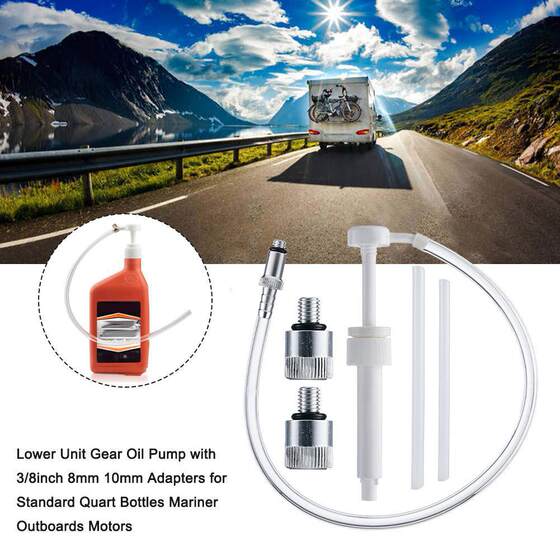 Lower cylinder block gear oil pump is suitable for standard quart bottle 3/8 inch metal swivel marine outboard engine