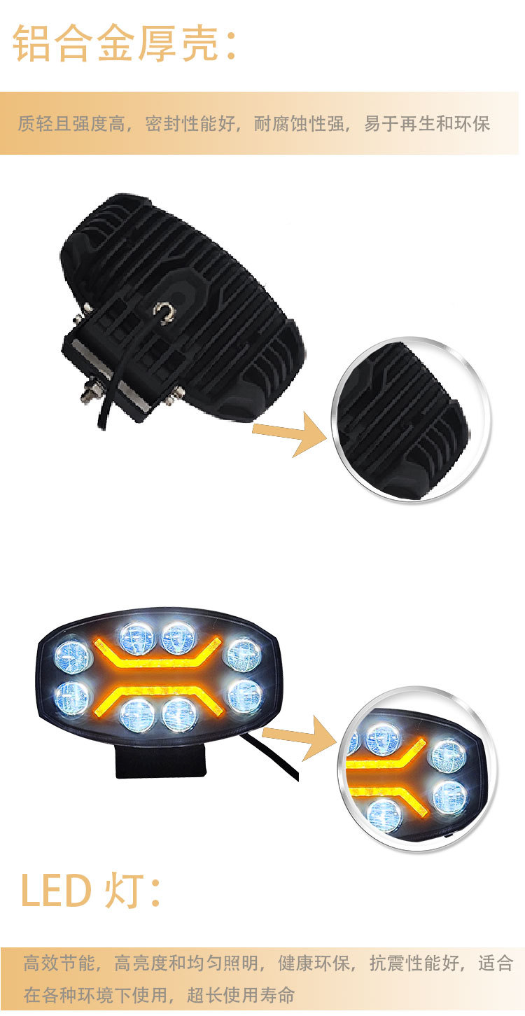 Suitable for Mercedes-Benz, Walvoz, Kenia High-Brightness 9inch Led Roof Work Lights, Truck Anti-Fog Modified Lights
