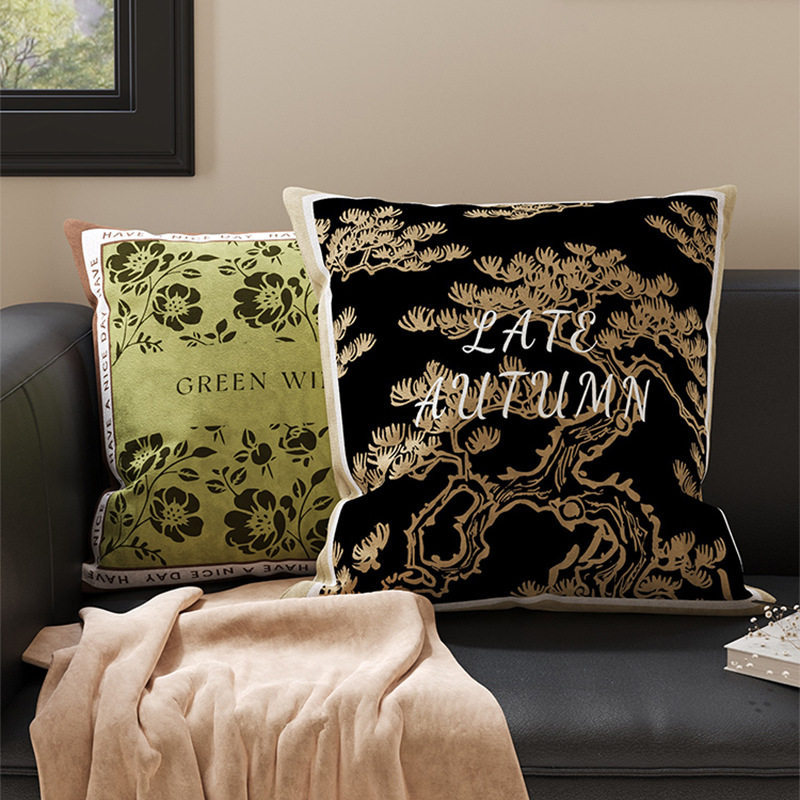 almohada de soporte de estilo francés de lujo ligera almohada de cintura de tela cama de sala de estar sofá almohada de soporte almohada de base