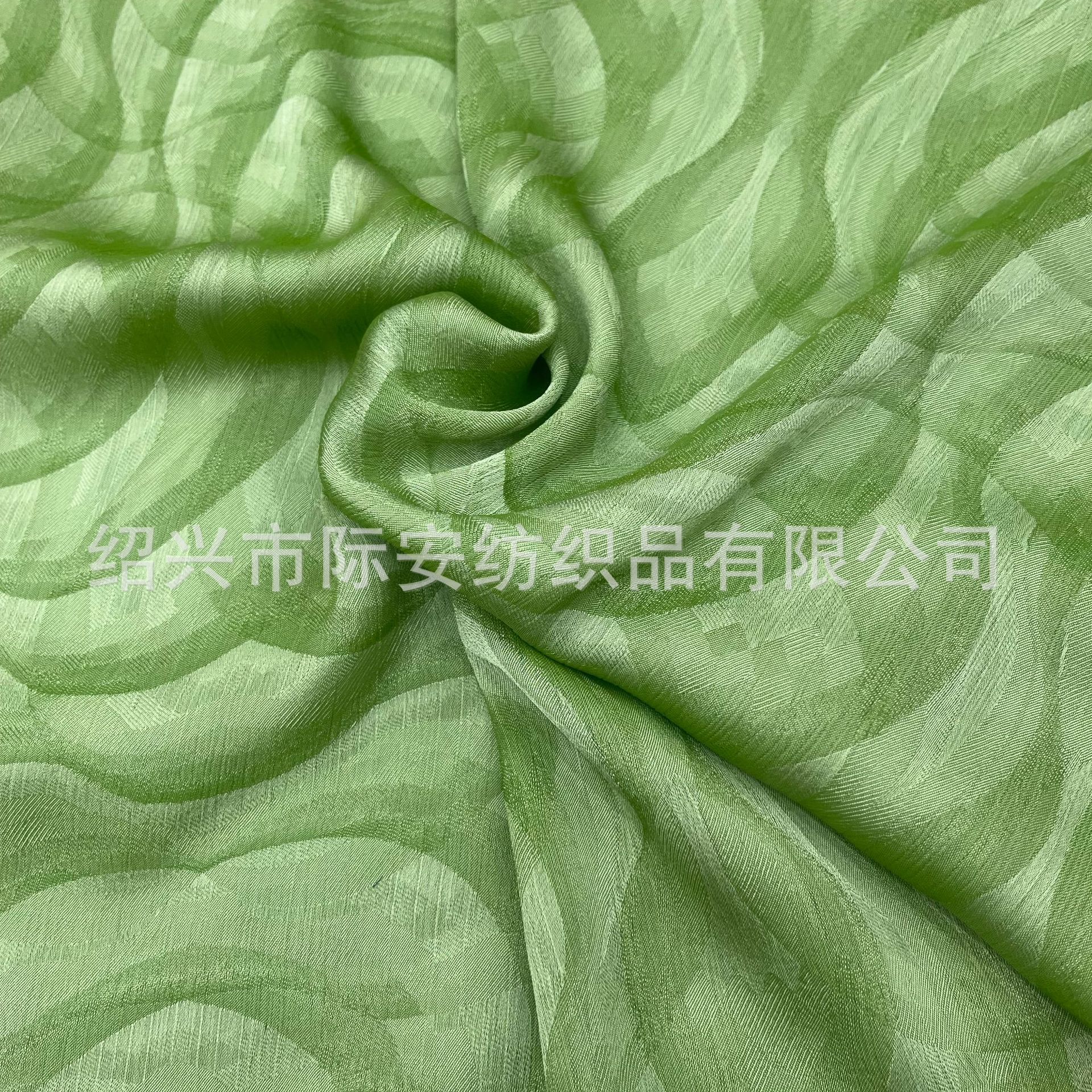 际安新款抽象波纹梯田皱感旗袍布料连衣裙汉服面料春夏吊带裙时装