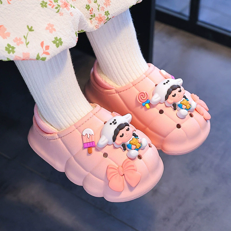 Осенние и зимние детские сумки и хлопчатобумажные туфли дома теплая девушка нескользящая водонепроницаемая теплая ребенок ребенок ребенок ребенок хлопок