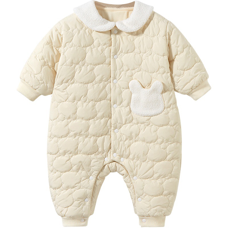 Mono de bebé Otoño e Invierno recién nacido cálido ropa engrosada forrada de lana para hombres y mujeres traje de mameluco ropa de invierno para bebés