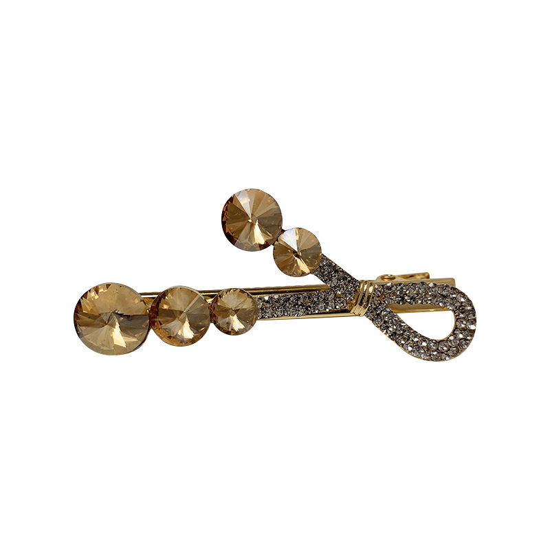 厂家批发新款合金满钻边夹鸭嘴夹发夹女水晶 跨境简约几何形卡子