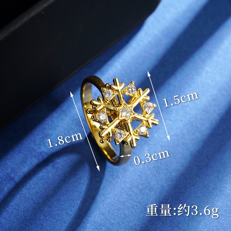 Vietnam oro arado flocos de nieve brillante collar micro diamantes flash dulce anillo Yiwu joyería suministro directo de fábrica