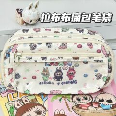 新しいかわいいラブブ痛バッグ鉛筆バッグ大容量高価値多層ウィンドウ文具鉛筆収納袋学生