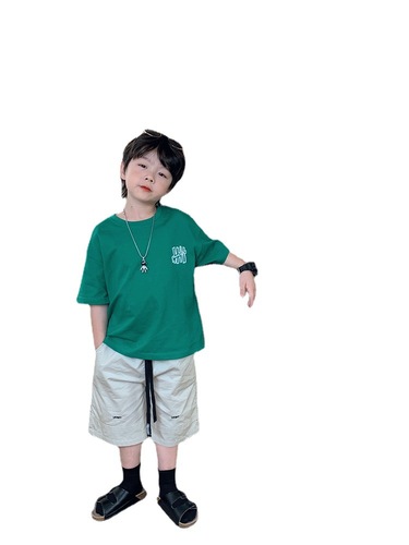 Boys T-shirt short-sleeved  summer new style children's baby Korean tops thin half-sleeved T-shirt trendy brand summer wear