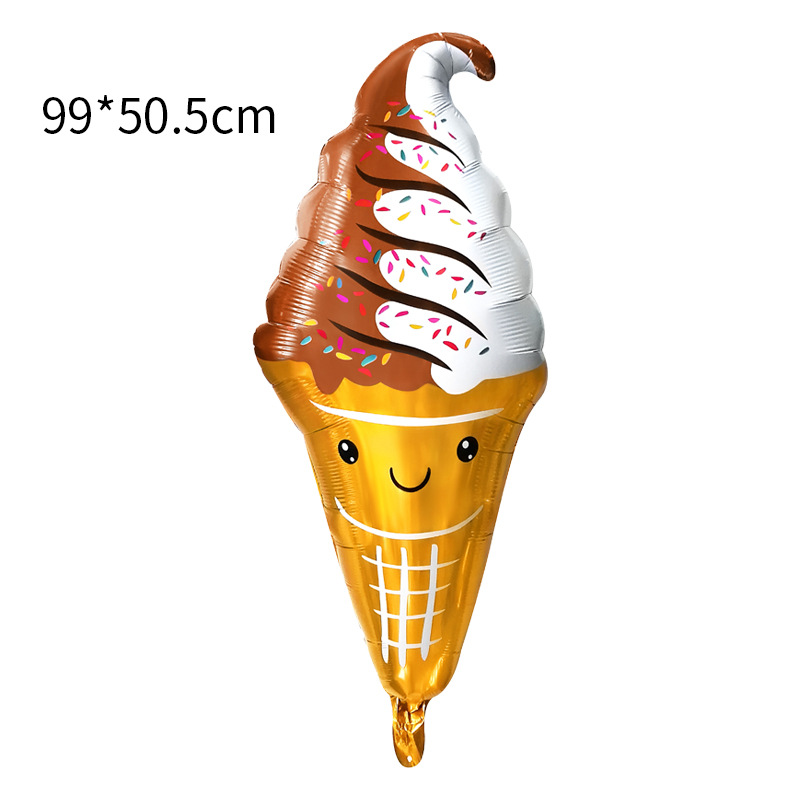 Cono de helado caramelo especial en forma de globo de película de aluminio globo helado modelado fiesta decoración de verano papel de aluminio niños
