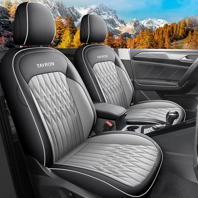 Seasons GM Seat Cushion 19-24 | Modelə uyğun (Original) oturacaq örtükləri - black-and-gray-full-leather-standard-version-note-the-model-year-all-in-one-rear-package