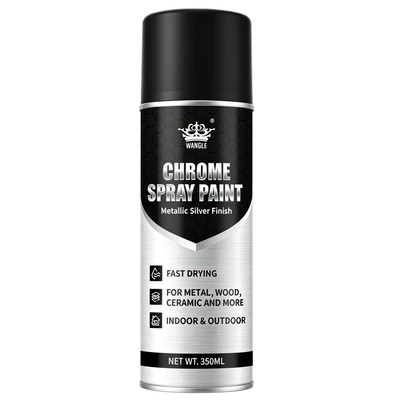 Chrome-plated self-painting stainless steel spray paint, rust-removing metal anti-rust paint, galvanized electroplated silver paint, silver-colored paint (Avtomobil boya qələmləri) - english-stainless-steel-repair-agent-350ml-black-and-white-version