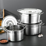 加厚锅底商用汤锅不锈钢大容量多用途烧水锅具酒店食堂煤电通用桶