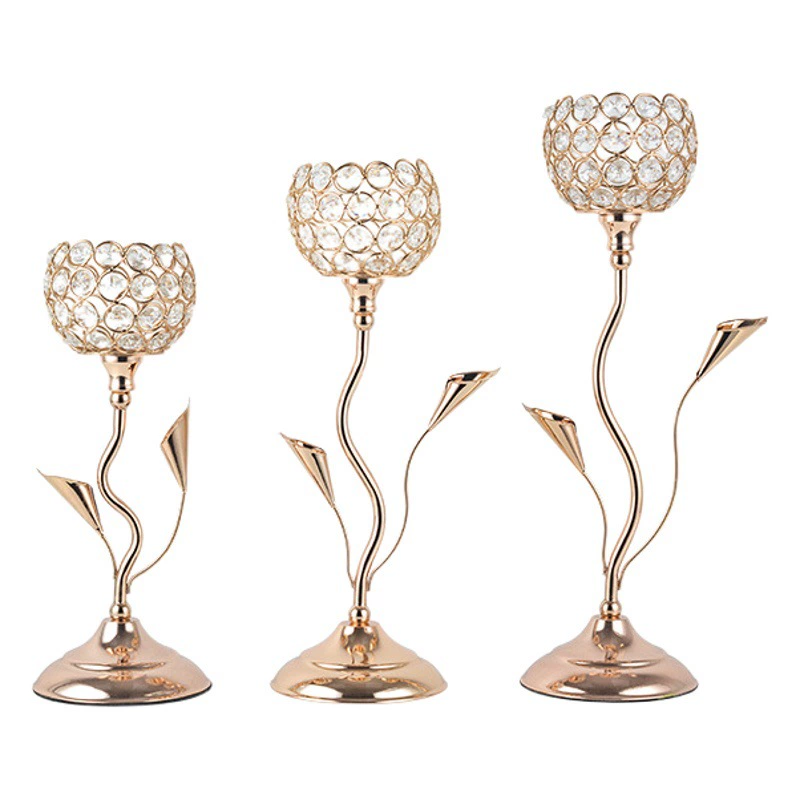 Металлический подсвечник Amazon Iron Art для рождественских ароматических свечей, свадебный декор, роскошный светильник, хрустальный подсвечник оптом