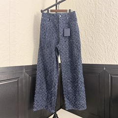 过验原标驴家25新款棋盘经典三花字母烫花男女宽松牛仔裤厂家直出