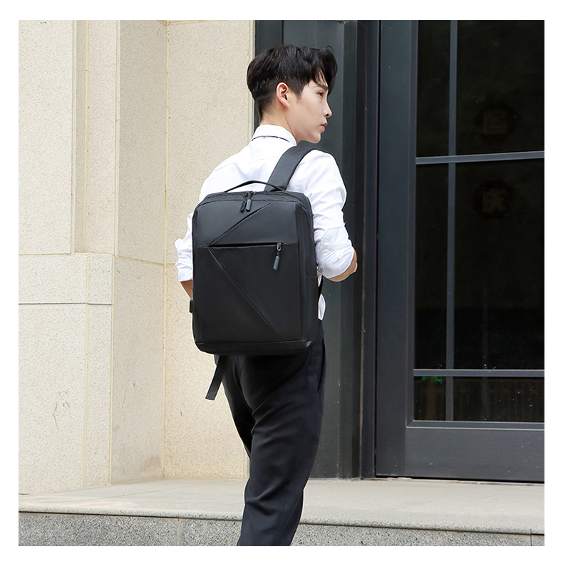 New Oxford fabric solid color backpack, a fashionable and simple large-capacity backpack for business commuting and college students' computer schoolbag undefined