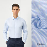 Sọc xanh trắng tay dài cổ vuông