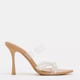 Spring New Product Artificial Pearl Embedding Plastic High Heel Pointed Fashion Sandals PVC Slim Heel Belt Women's Shoes