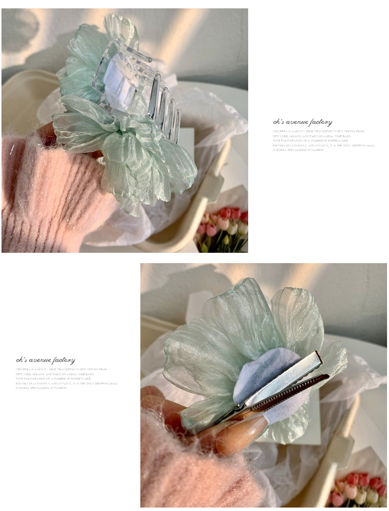 Holiday, Street Occasion Elegant Women's Flower Cloth Hair Clip Hair Claws