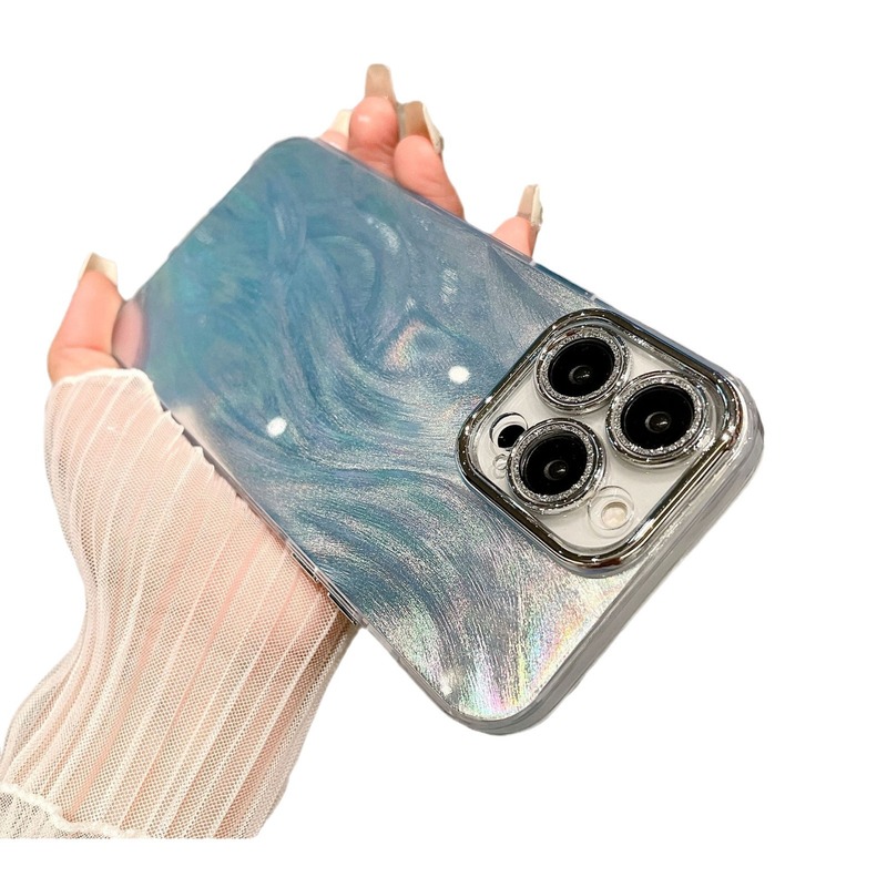IPhone15promax狐尾箔押し携帯ケースリンゴ14グラデーション極光レーザー幻彩羽糸ケースを適用|undefined