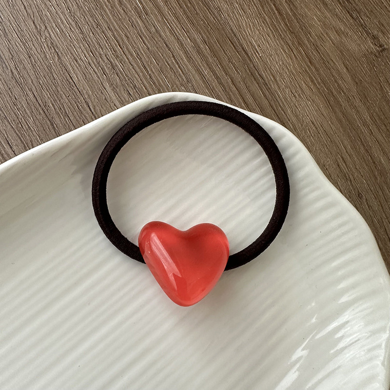 Street Occasion Resin Material Sweet Heart Shape Resin Hair Clip Hair Tie