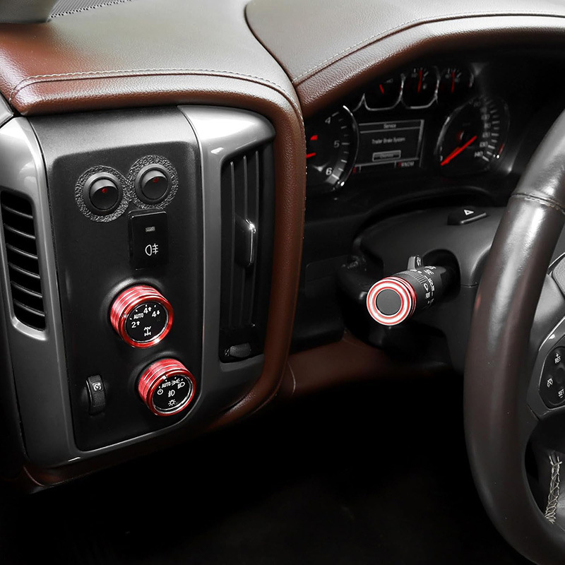 Apto para anillos de perillas de aire acondicionado y audio de Chevrolet Silverado de 2014 a 2018, modificación interior de automóviles.