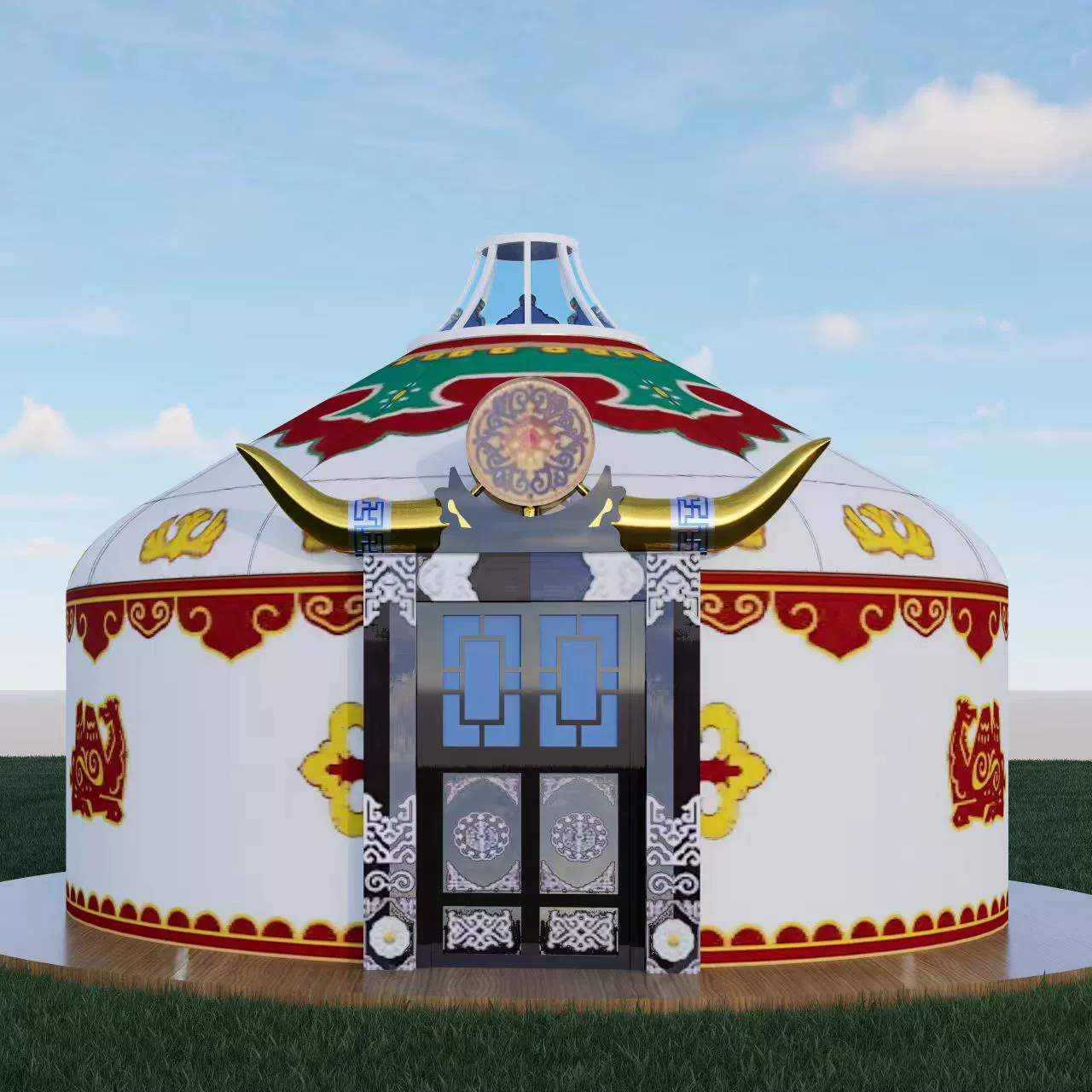 Монгольская юрта, фермерский дом, живописное место на открытом воздухе, отель B&B, теплый курортный отель, непромокаемый и морозостойкий утолщенный тент