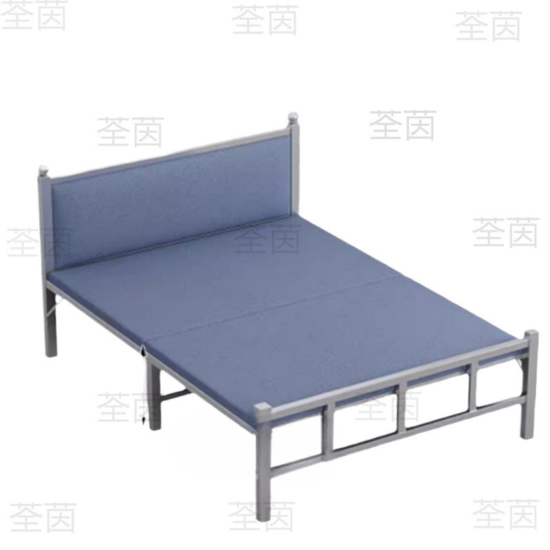 折りたたみベッド家庭用シングルベッドシンプルな昼休みベビーベッドポータブル 1.0m 大人寮エクストラベッドダブルハードボード鉄箔|undefined
