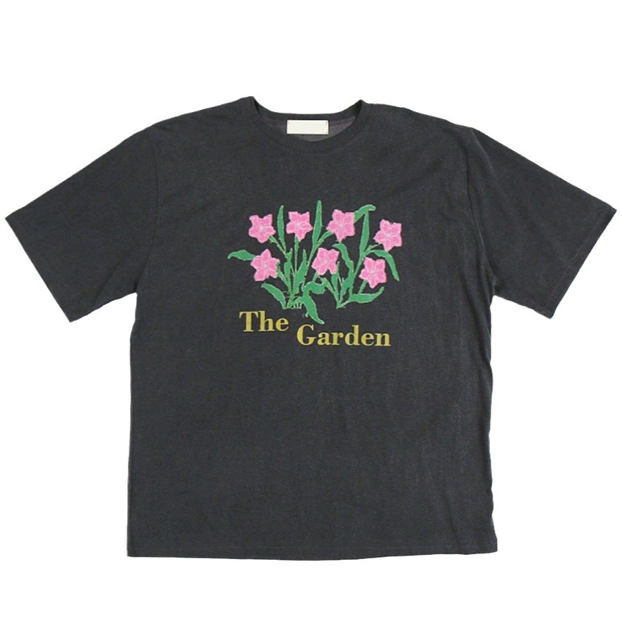 韓国の東大門と同じスタイルの25夏用ラウンドネックレトロ風花柄プリントゆったり半袖Tシャツレディーストップス
