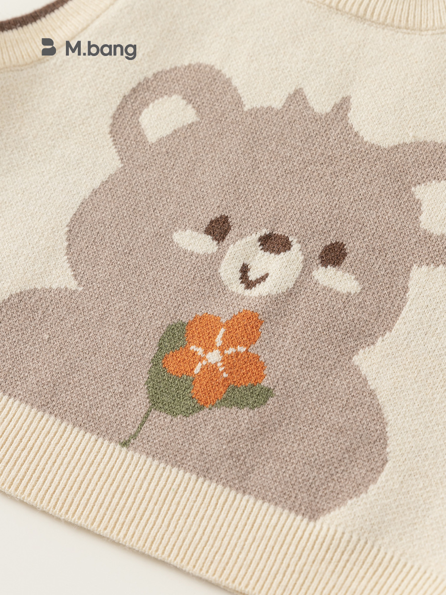 Yubao ropa infantil chaleco de otoño niñas lindos chaleco de oso para niños camisas de punto sin mangas suéter para niños