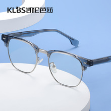 复古文艺眉线框光学眼镜 板材插针商务眼镜架 TR90防蓝光方框眼镜