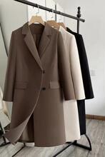 咖色西装外套女中长款风衣2022新款秋装高级感休闲复古小个子大衣