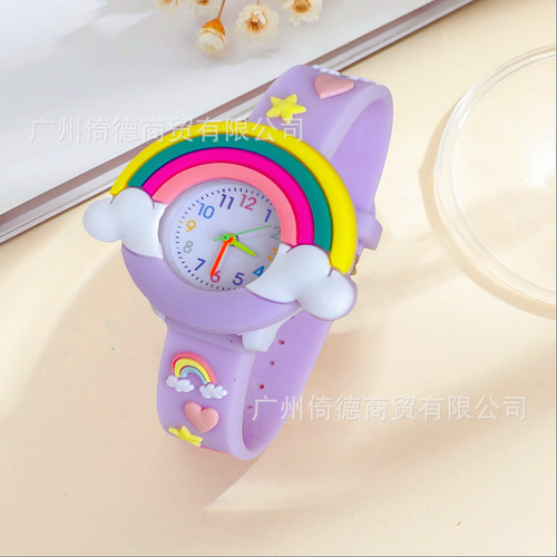 2025 Hot Selling New Children's Watch with Cute Cartoon Girl Face Quartz 3D Student Activity Gift